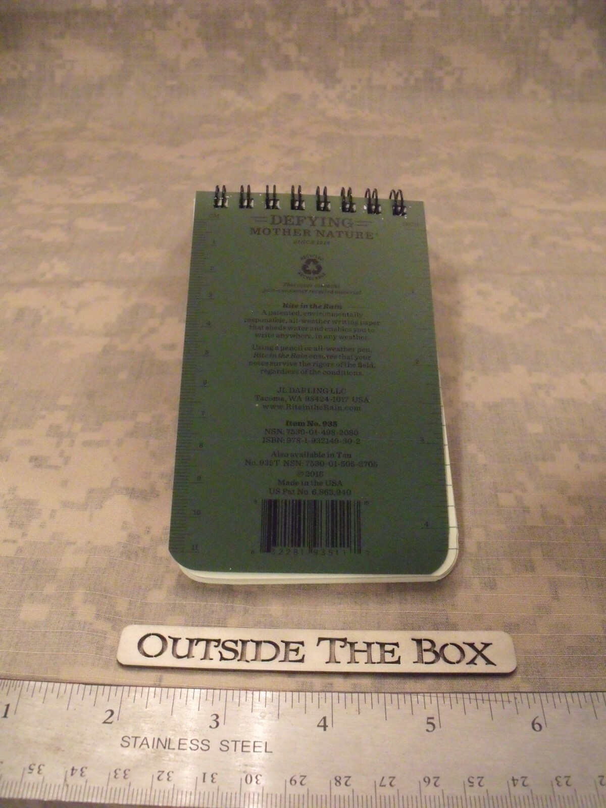 “Rite in the Rain” All-Weather Universal Notebook, Green, 3″ x 5″ #935