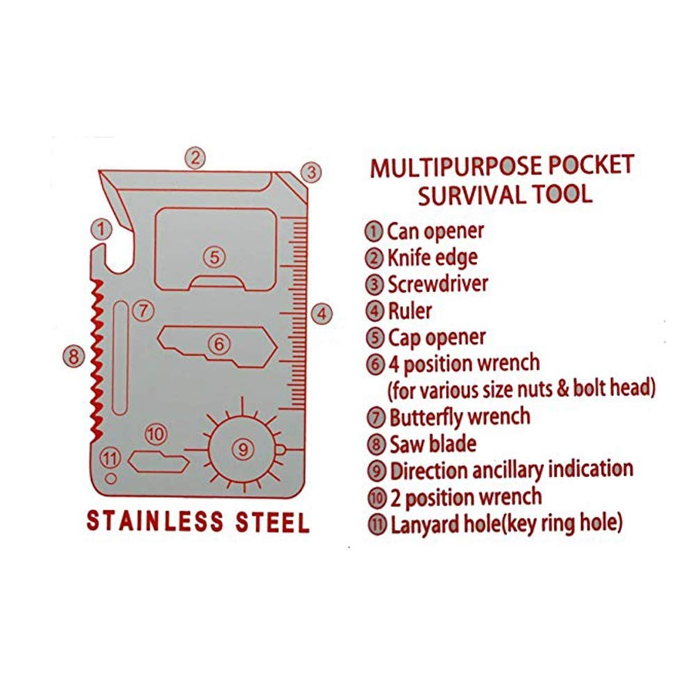 Multifunction Tool Card 11 in 1 Outdoor Survival Card Camping Tools