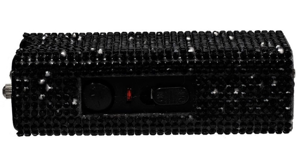 RHINESTONE MINI 3″ RECHARGE Stun Gun WOMEN Self Defense SAFETY LED Flashlight