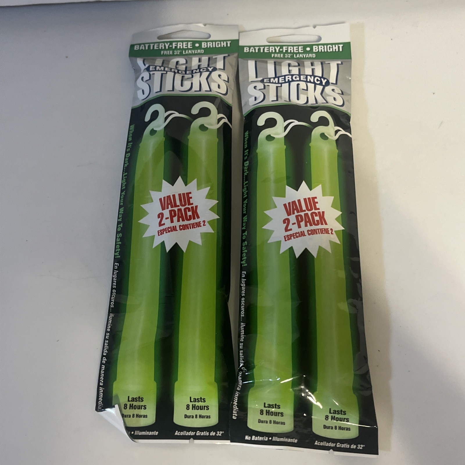 Ready America Green 8 Hour Emergency Lightstick 2 Pack Sealed 8hr Camping Light