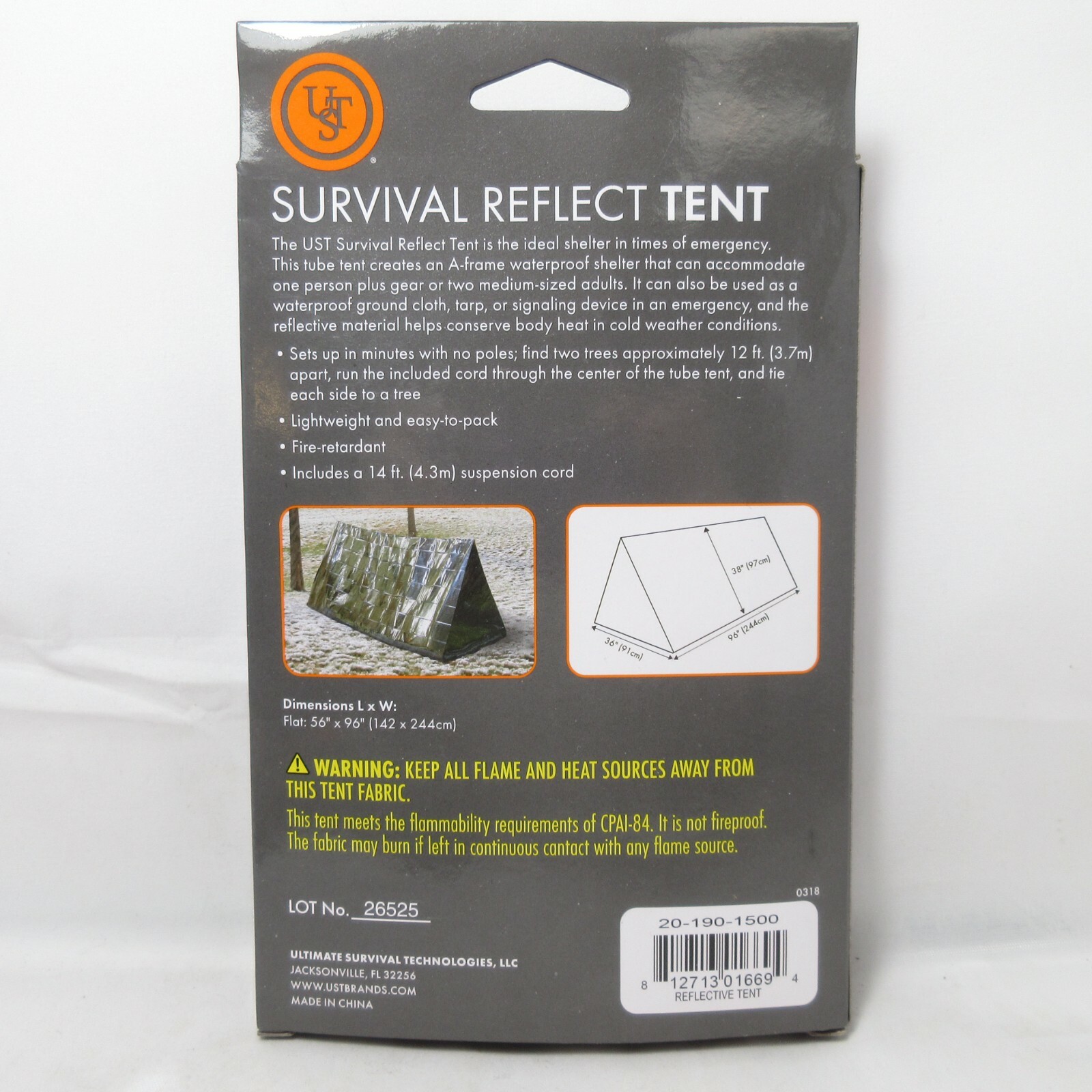 Emergency Survival Tent Shelter Blanket Tarp Reflective Waterproof 14ft Cord UST