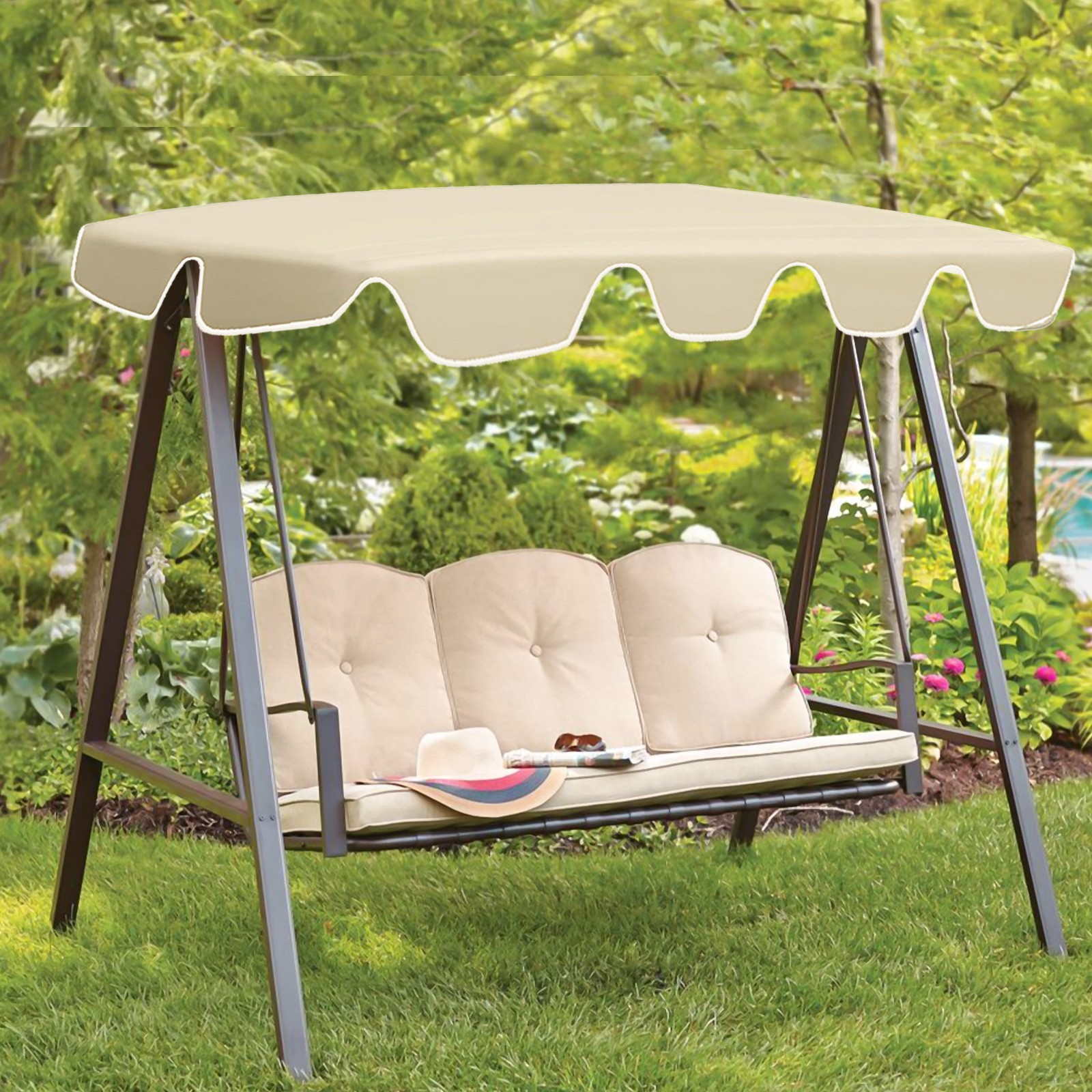 Waterproof Oxford Fabric Canopy for Garden Swing Seat Cover Two or Three Seater