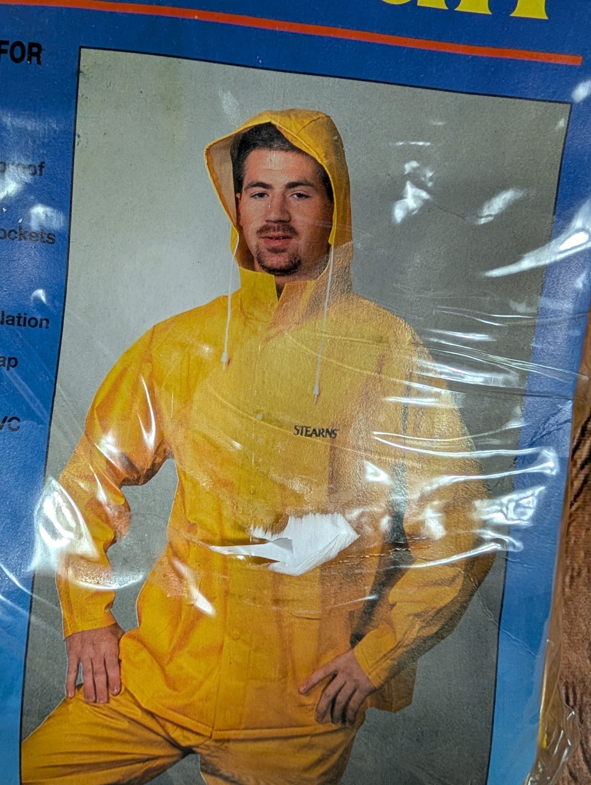 Stearns First Mate Vintage Rain Suit 2 Piece Yellow PVC Storm Gear Size XL New