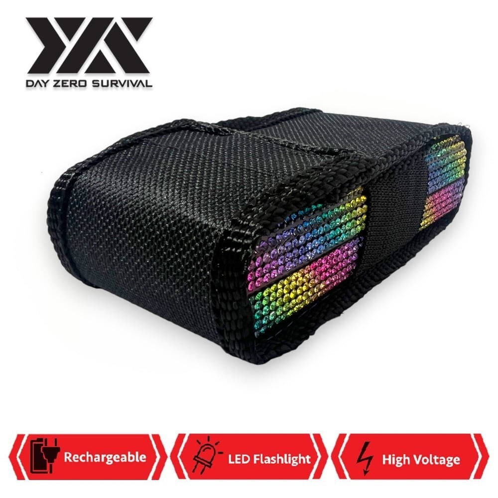 All New Special Rainbow Diagonal Bling High Voltage Self Defense Stun Gun