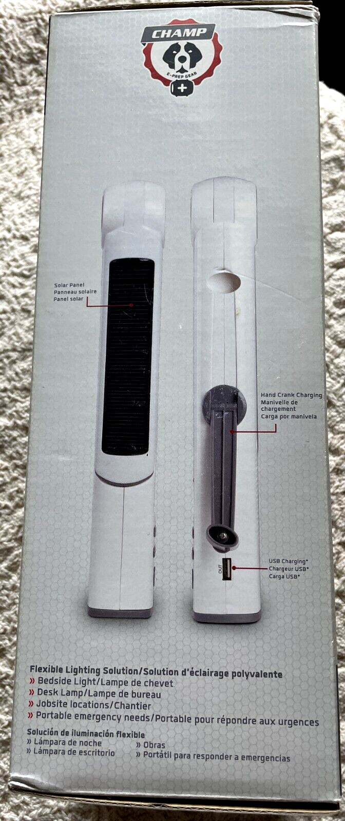 CHAMP RCEP500FLR 10 – in-1 Survival Light Stick New! Hand Crank Solar