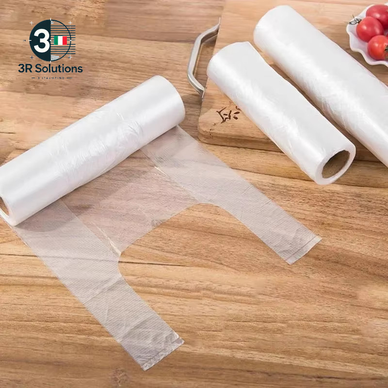 100 Pieces Clear Roll Plastic Bags for Storage