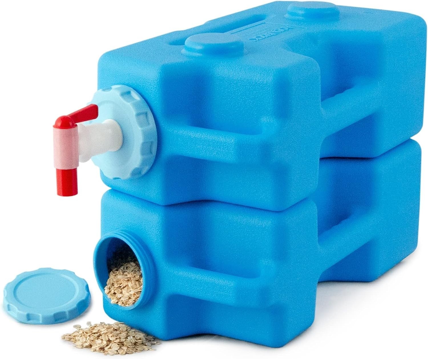 Emergency Water Storage Containers w Ventless Spigot Cap, Leak Proof..