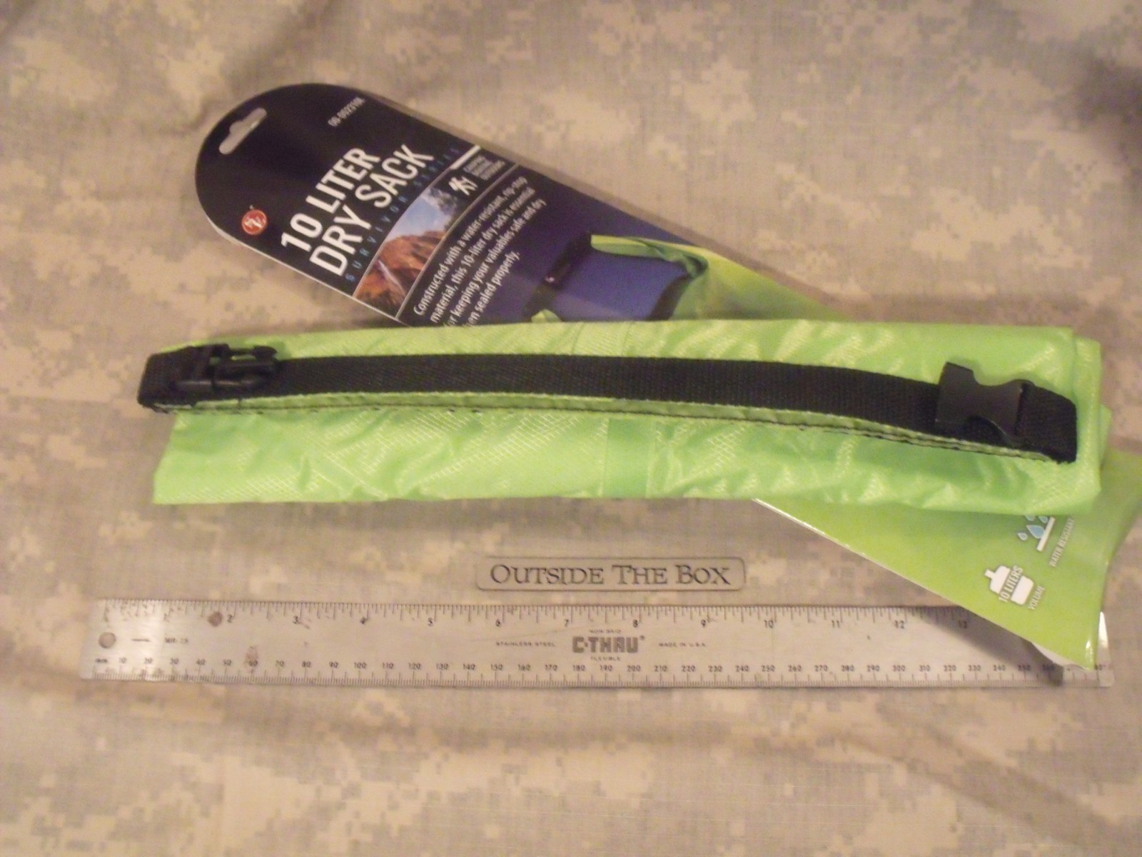 Emergency/Survival – 10L Dry Sack w/buckles, Green – SE Brand OD-DS2310L