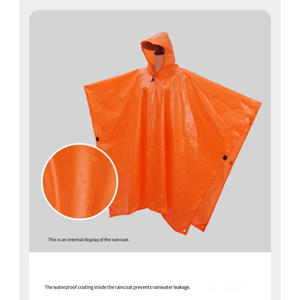 Waterproof 210T Polyester Adult Raincoat with Hood Lightweight Outdoor Gear