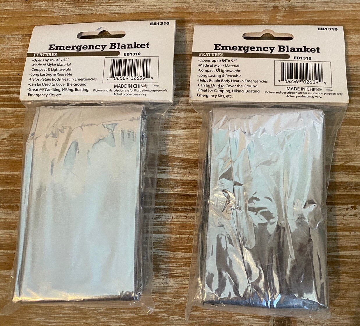 2 Emergency Survival Sleeping Blanket 52 x 84 Mylar