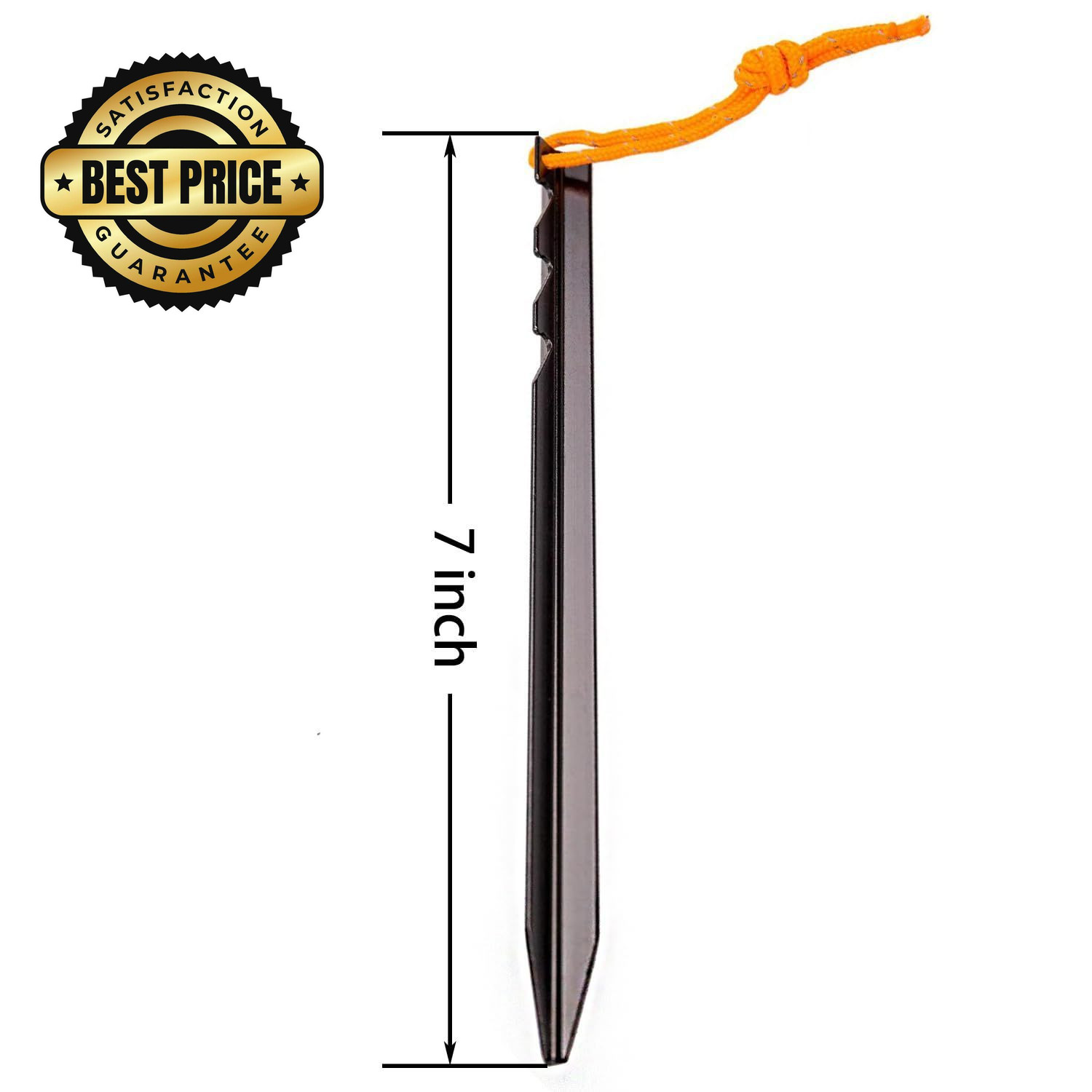 Aluminum Alloy Tent Stakes Pegs, 12-Pack Ground Pegs with Black