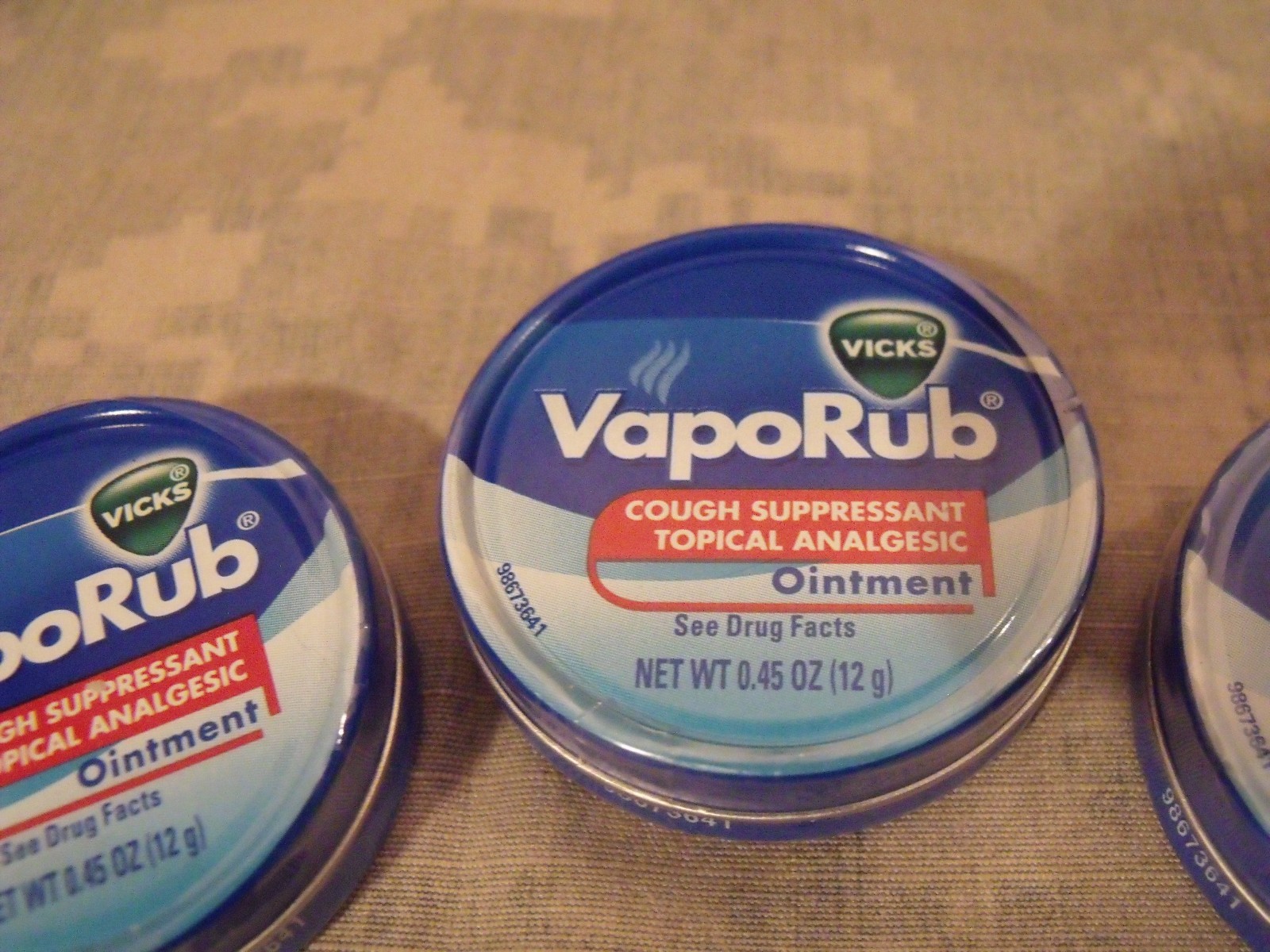 Emergency/Survival: Vicks VapoRub 12gr / 0.45oz (3 Pack) Pocket size Metal Tin