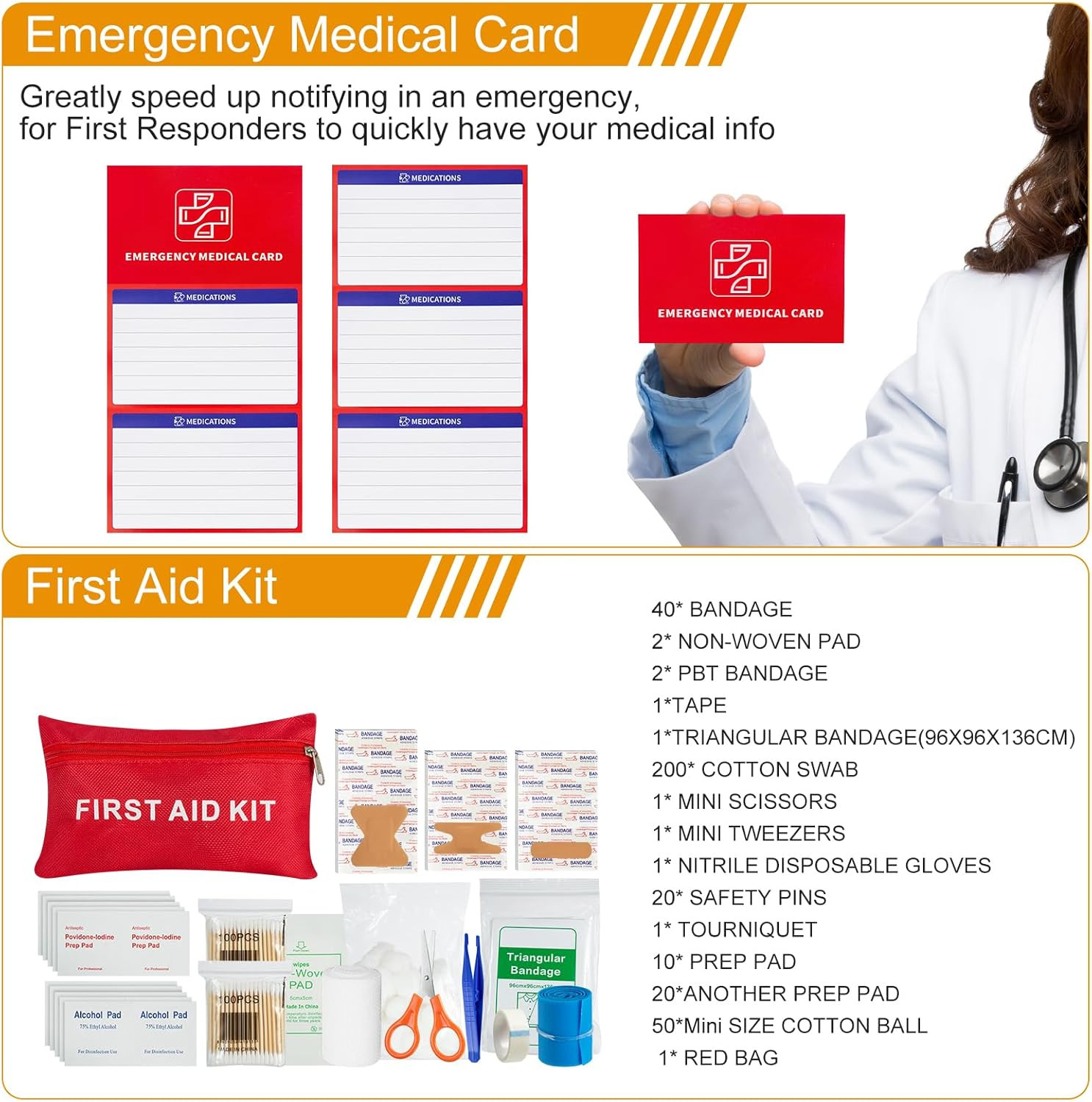 Survival Kit,360 Pcs Bug Out Bag with First Aid Kit.Camping Axe, Survival Shovel