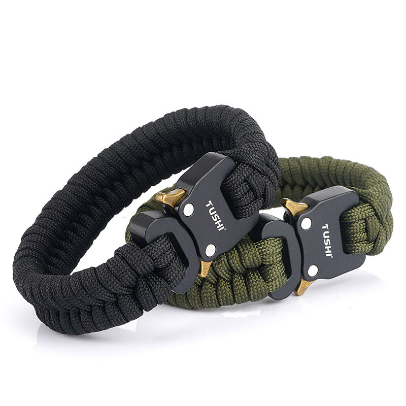 Quick Unlock Outdoor Survival Tactical Bracelet Woven Survival Tool Adjustable