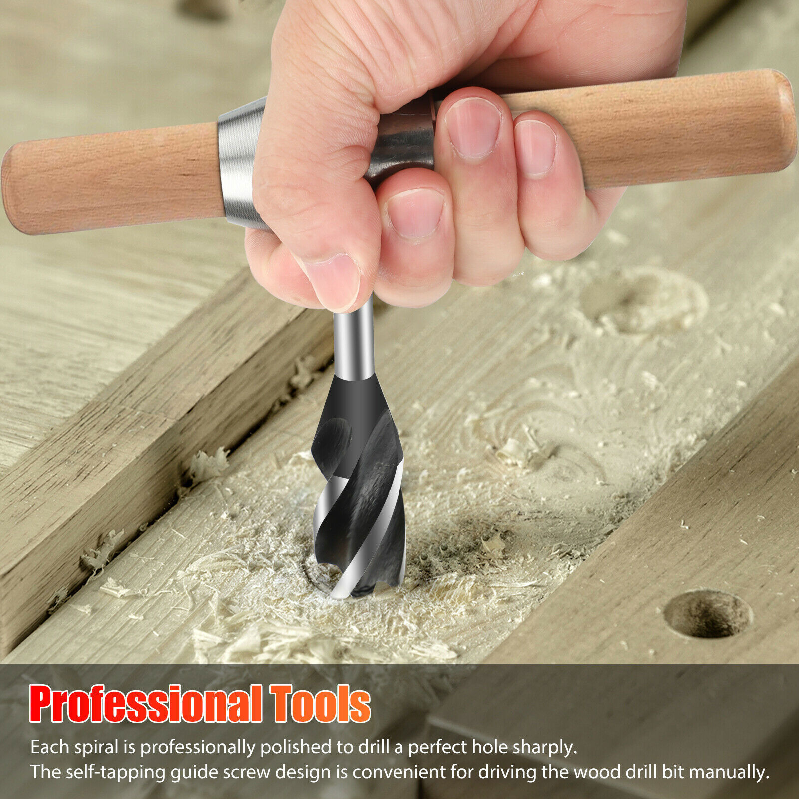 Manual Hand Auger Wrench Wood Drill Kitfor Bushcraft Outdoor Survival Tool US