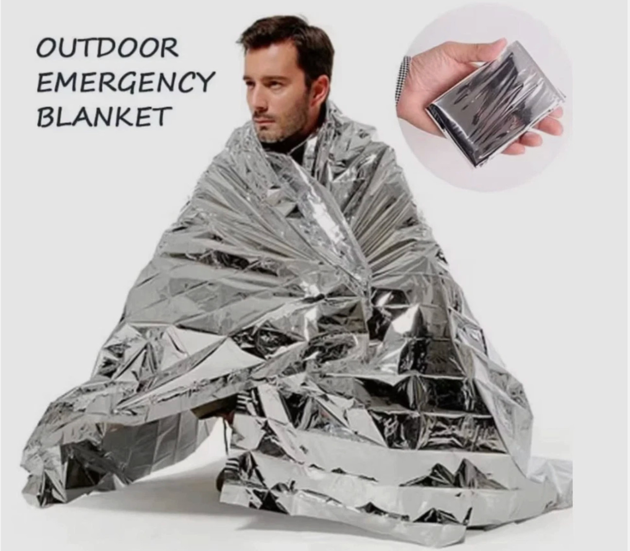 10pc Emergency Mylar Thermal Blankets Survival Aid Military Homeless 83″ x 51″