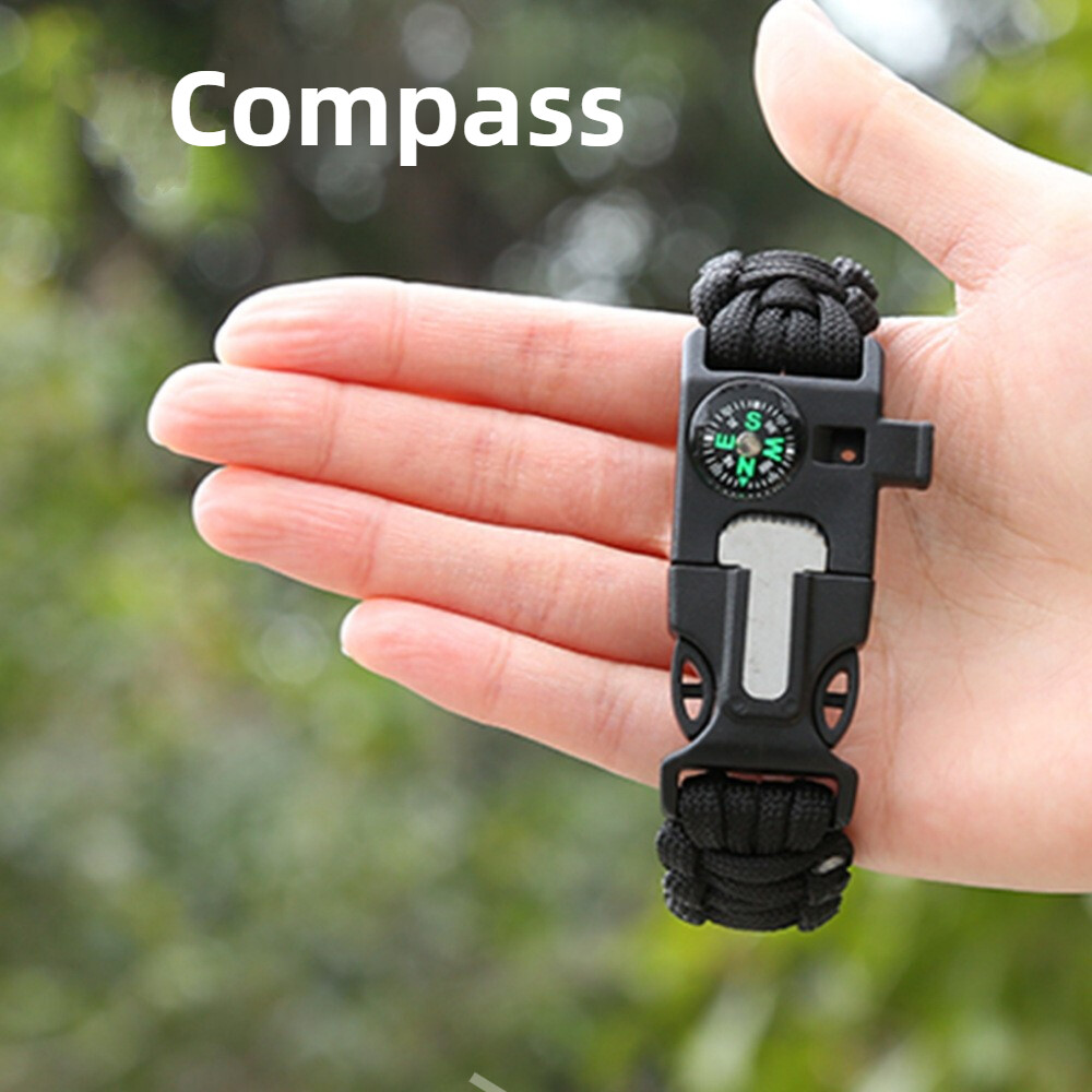 Parachute Woven Bracelet Compass Survival Hand Rope Outdoor Camping Emergency