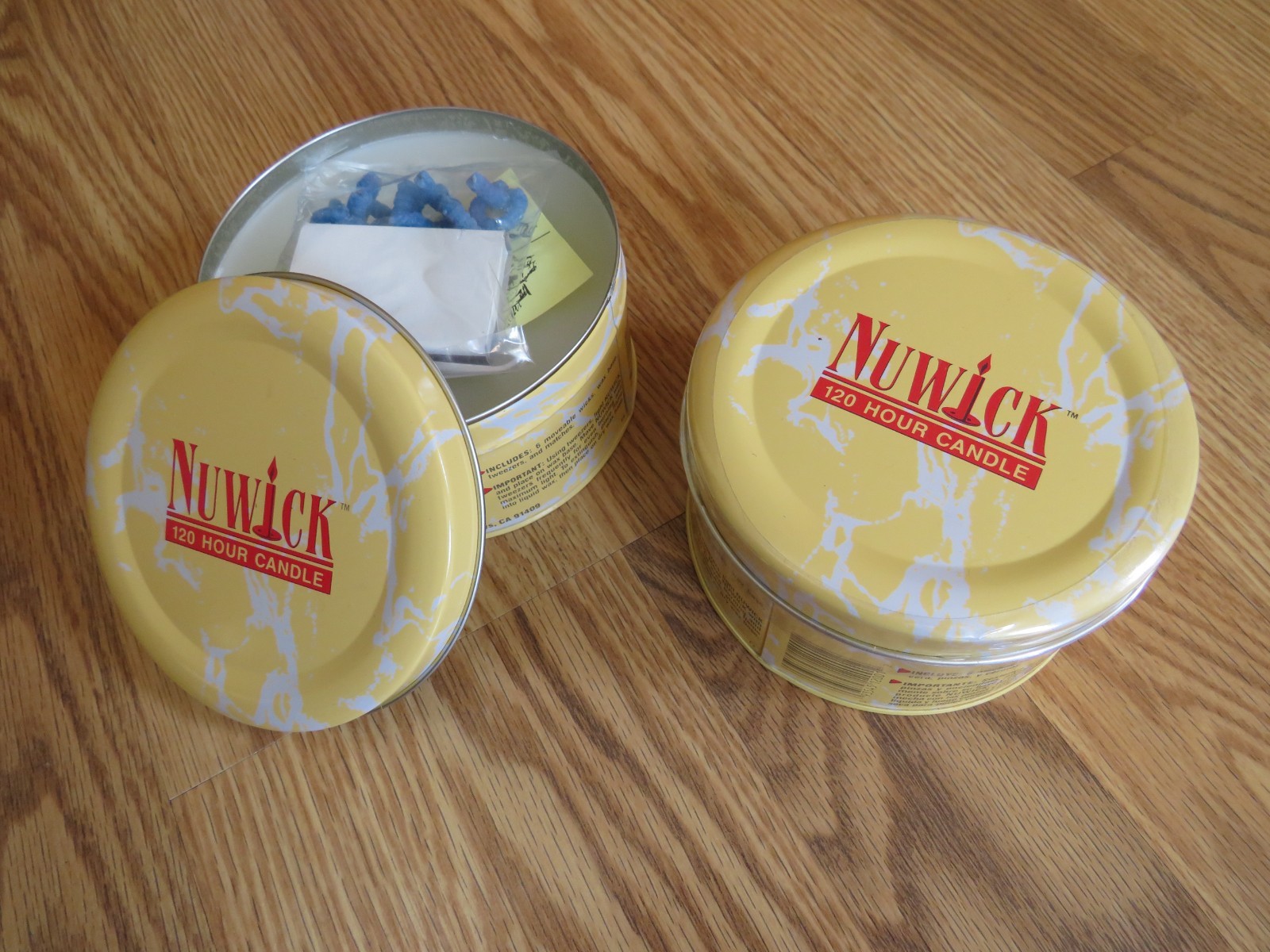 Lot of 2 – NuWick 120 Hour Emergency Candle Survival Kits in Tin, Wicks, Matches