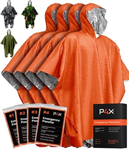 Lightweight Emergency Mylar Poncho with Hood – Compact Survival Rain Gear for Hi