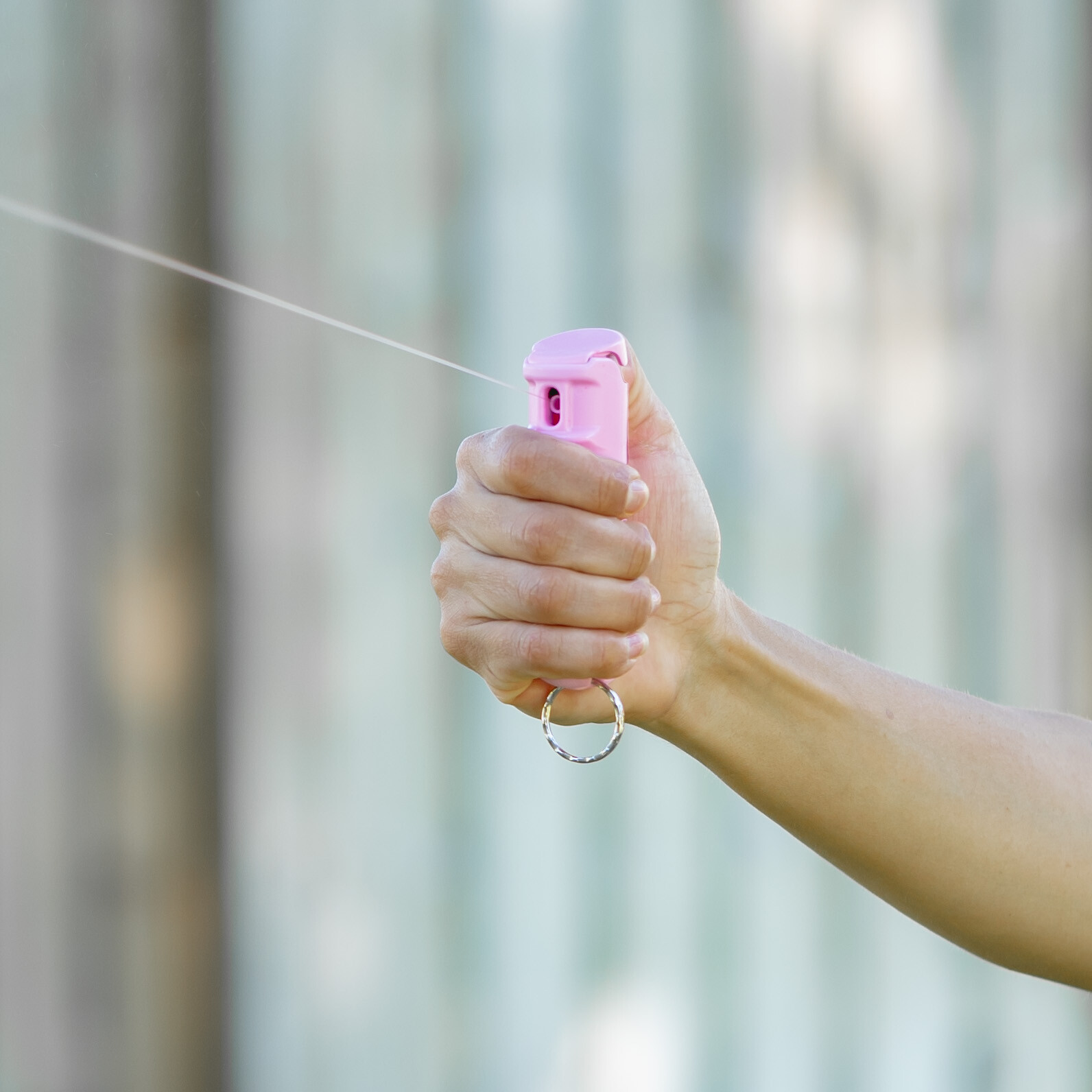 Police Magnum pepper spray .50oz pink flip top keychain self defense protection