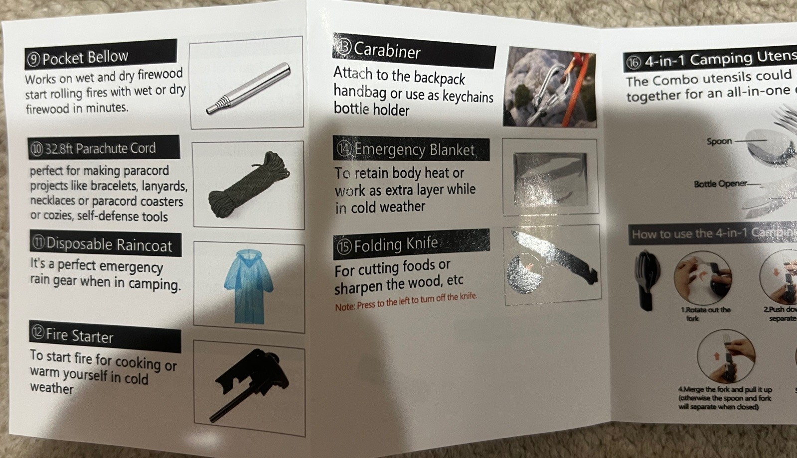 Emergency Survival Kit First Aid Bug out Military Prepper Brown 200 Piece Set