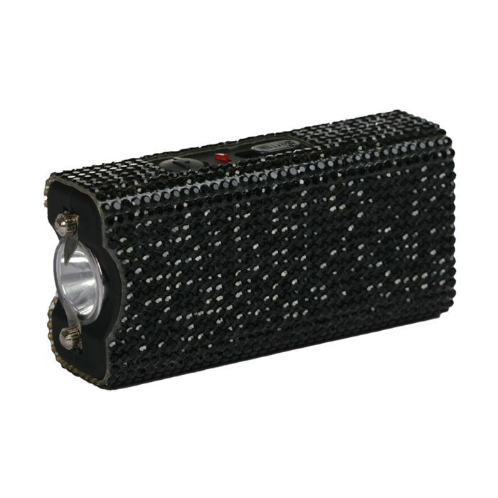 RHINESTONE MINI 3″ RECHARGE Stun Gun WOMEN Self Defense SAFETY LED Flashlight