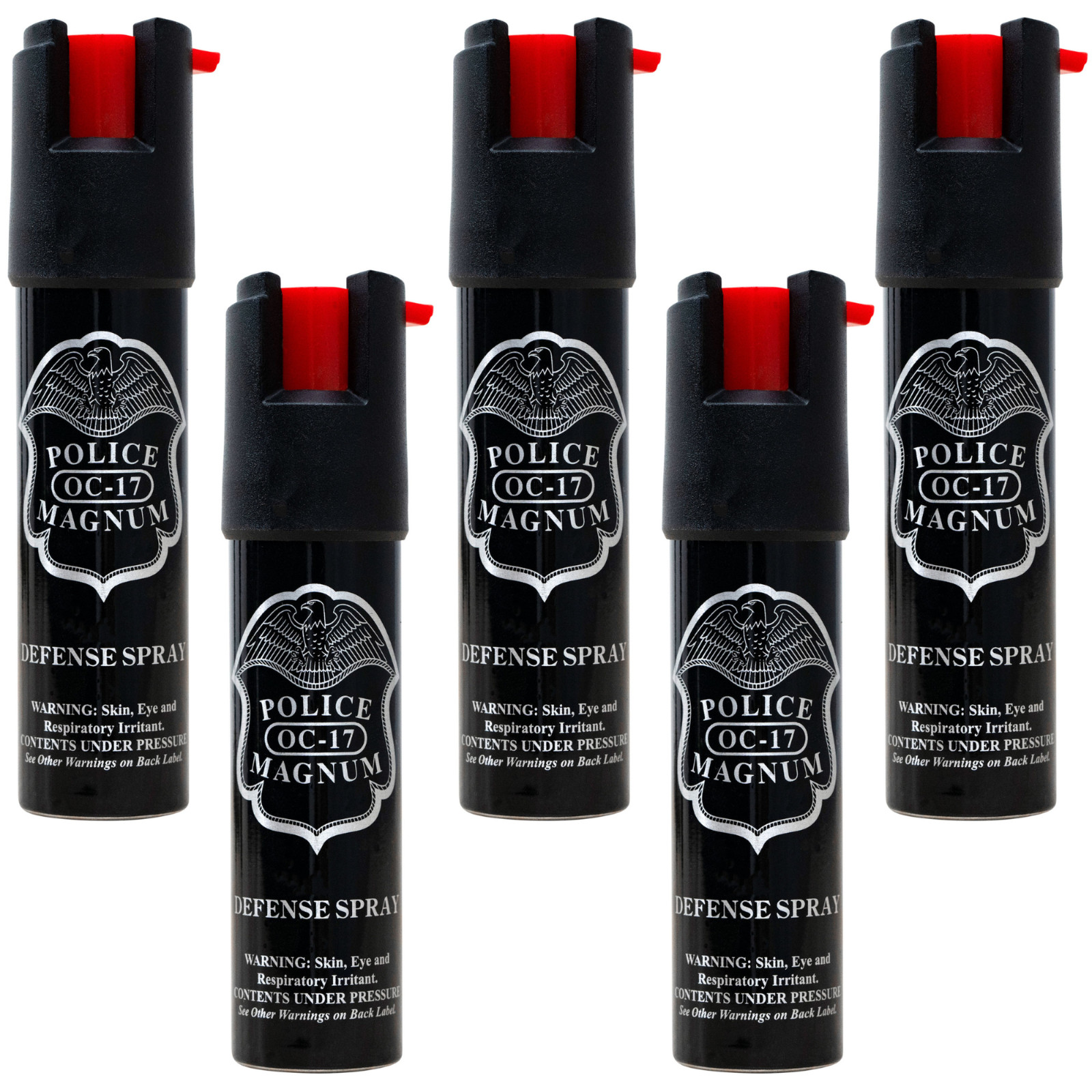 Police Magnum pepper spray self defense OC protection 5 PACK 3/4oz Twist Locks