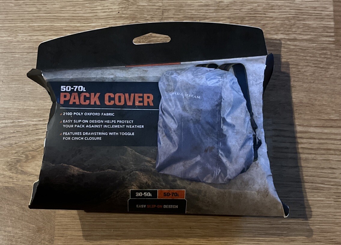 Field & Stream 50-70L Pack Cover 210d Poly Oxford Fabric Easy Slip-On Design