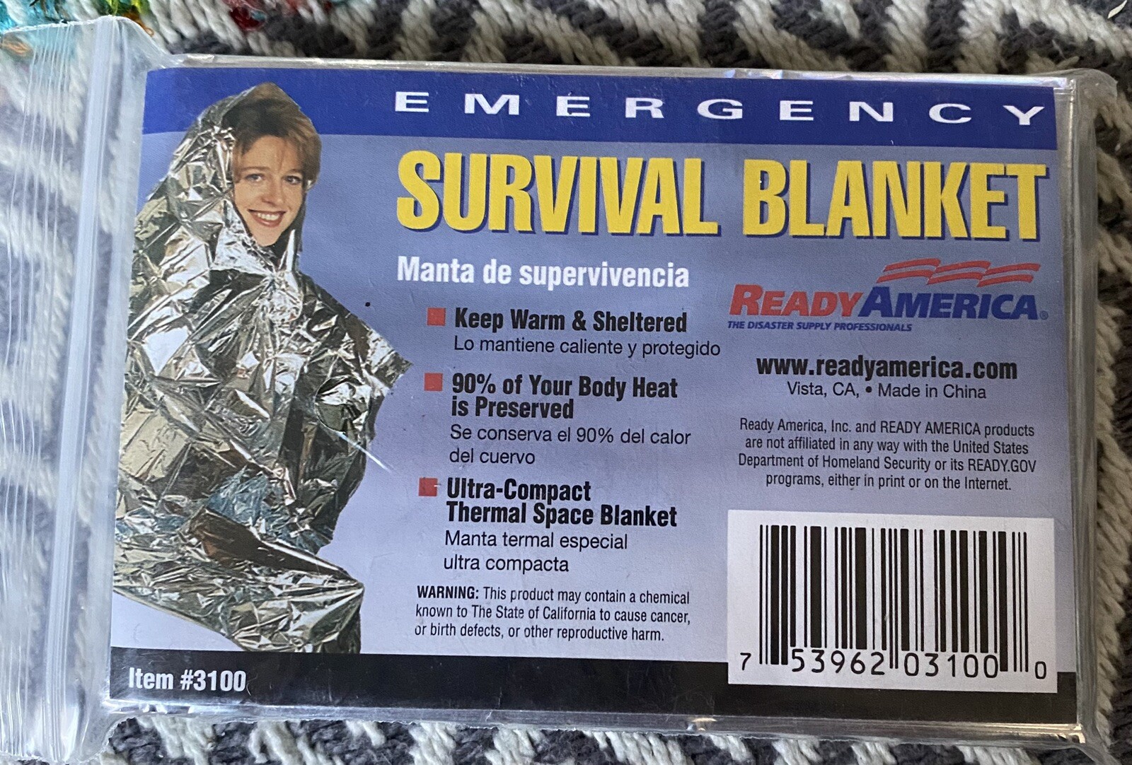 Ready America 3100 Outdoors Emergency Survival Thermal Blanket (boxQ)