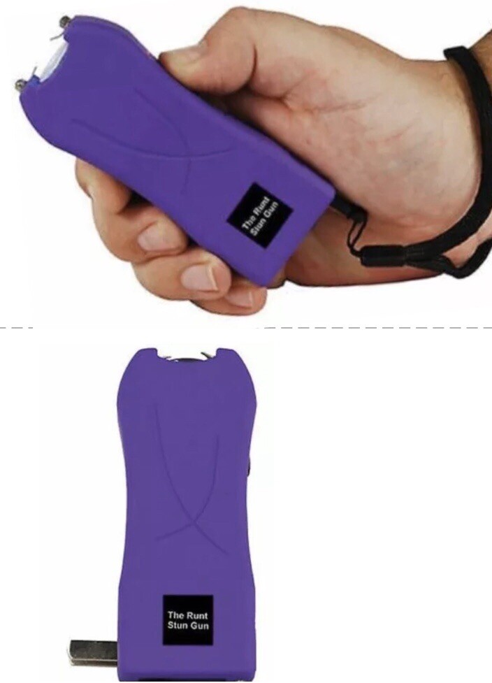 Police PURPLE 80 MV STUN GUN w LED Flashlight & Disable Safe Pin 4.5 Mamp MINI