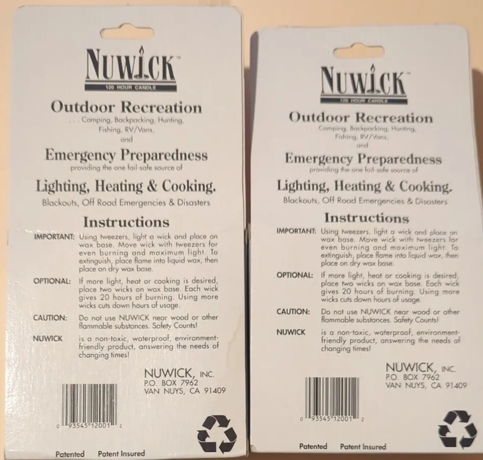 10x LOT- Nuwick 120 Hour Emergency 14 oz Candle Survival Gear *NEW in Box* fr/sh
