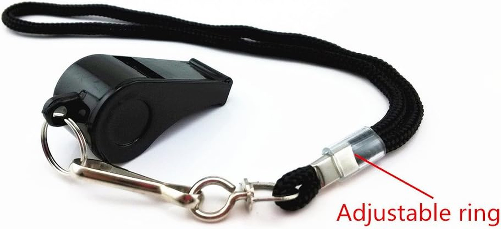 Plastic Coach Whistles with Wrist Strap, Emergency Whistles with Short Lanyard,