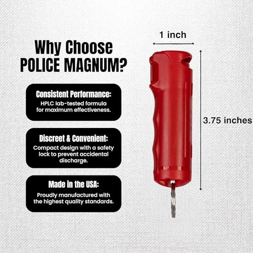 Keychain Pepper Spray Flip Top Safety 1 Pack 1/2oz – Maximum Heat Strength Red