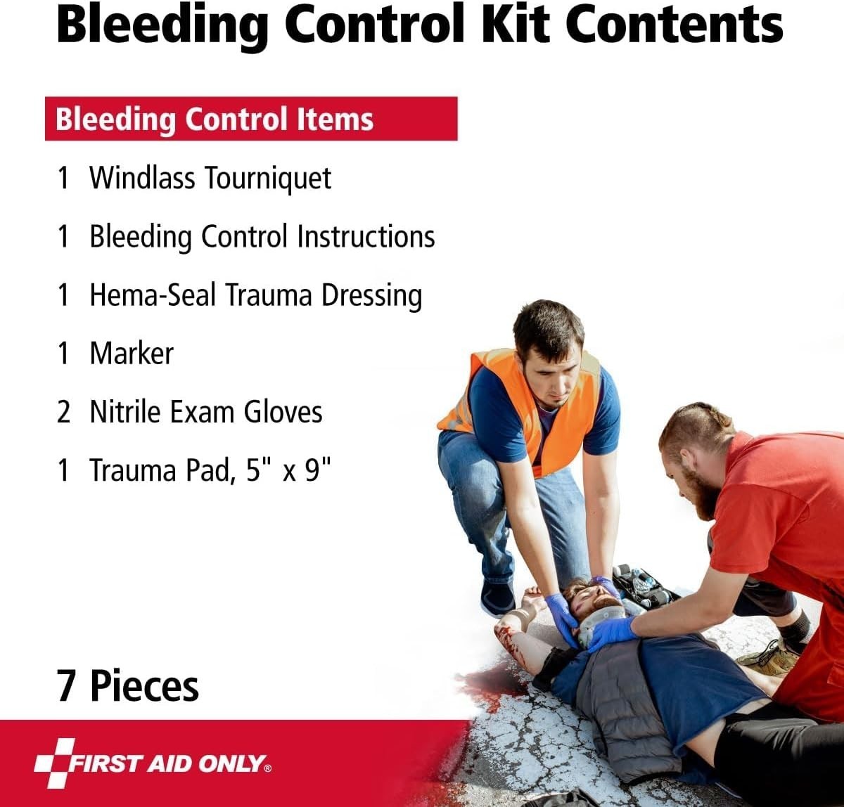 Critical Essentials 7-Piece Bleeding Control Kit with Tourniquet for Limb Wounds