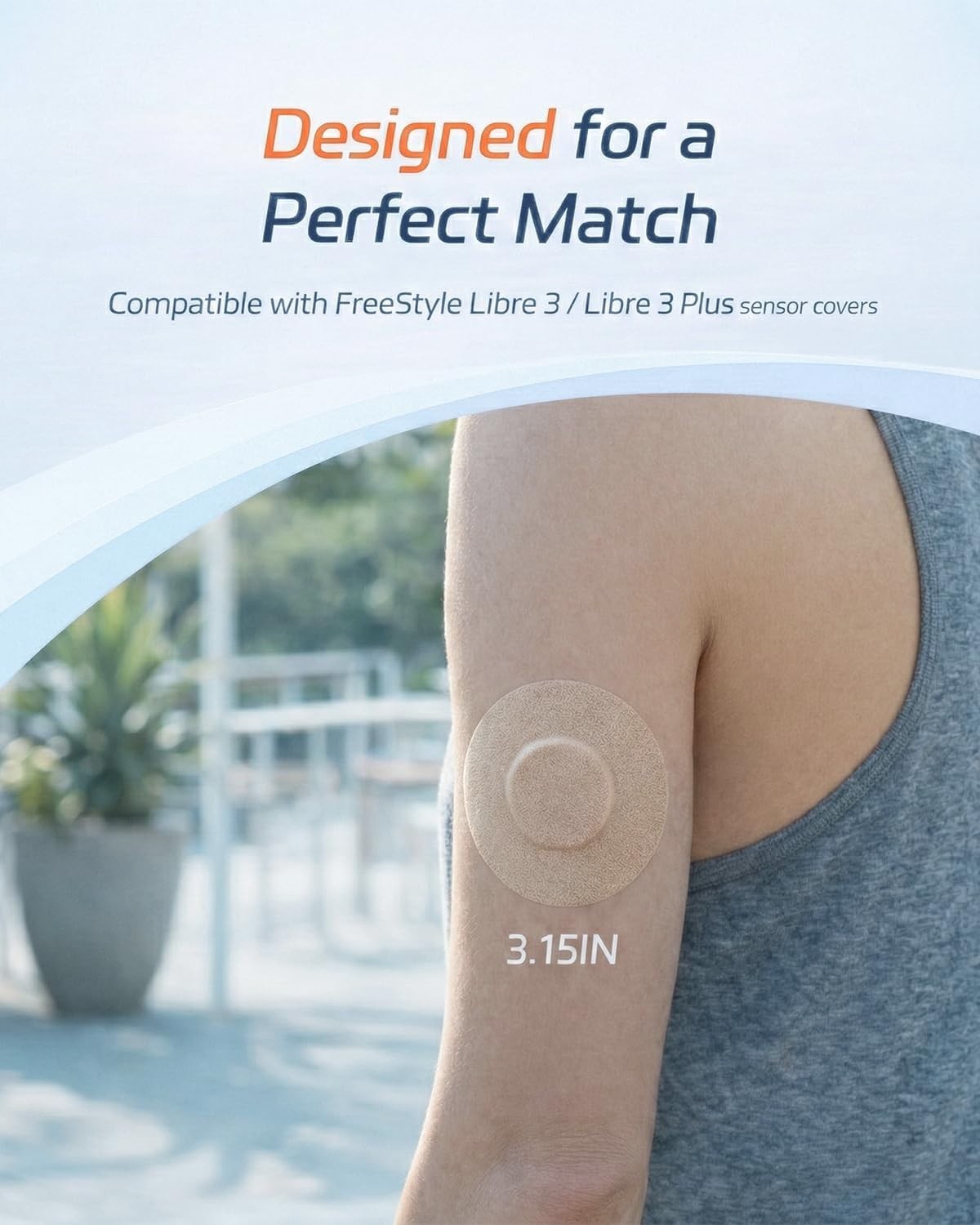 Freestyle Libre 3/Libre 3 Plus Sensor Covers, 24-Pack CGM Adhesive Patches, U…