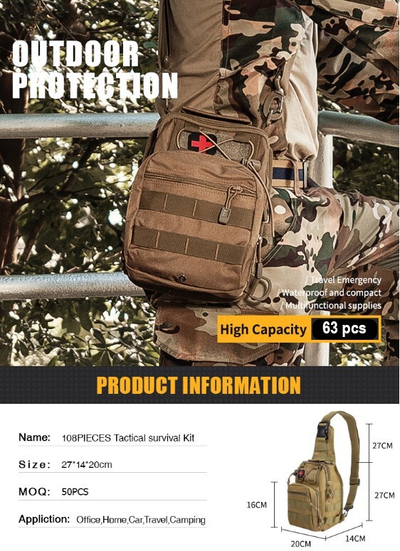 Survival Knife/Survival Bag w IFAK/Water Purification System/Multitool/MUCH MORE