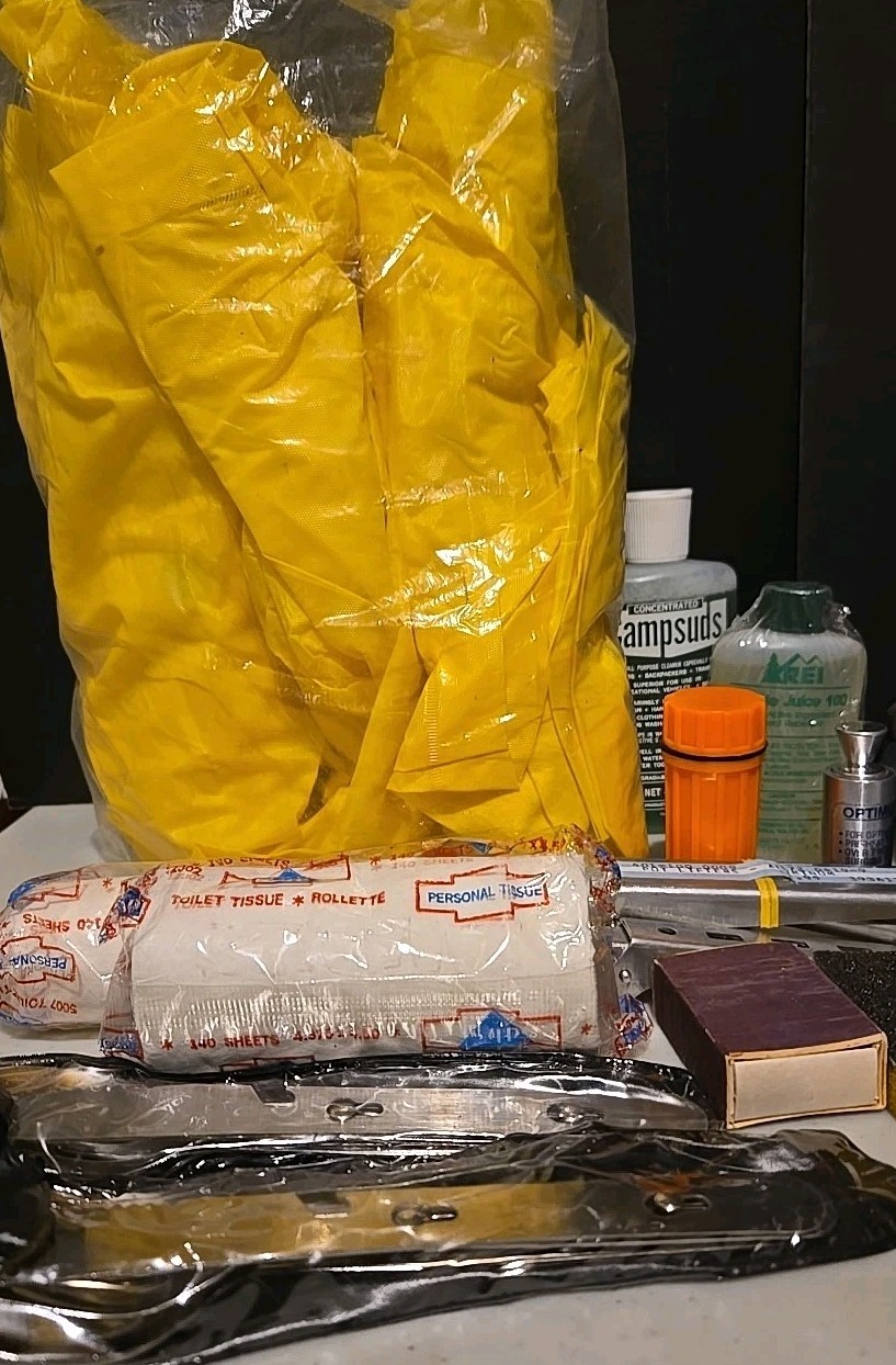 Backpacking Supplies Go-Bag Lot Full of Hiking Camping Survival Supplies NEW!