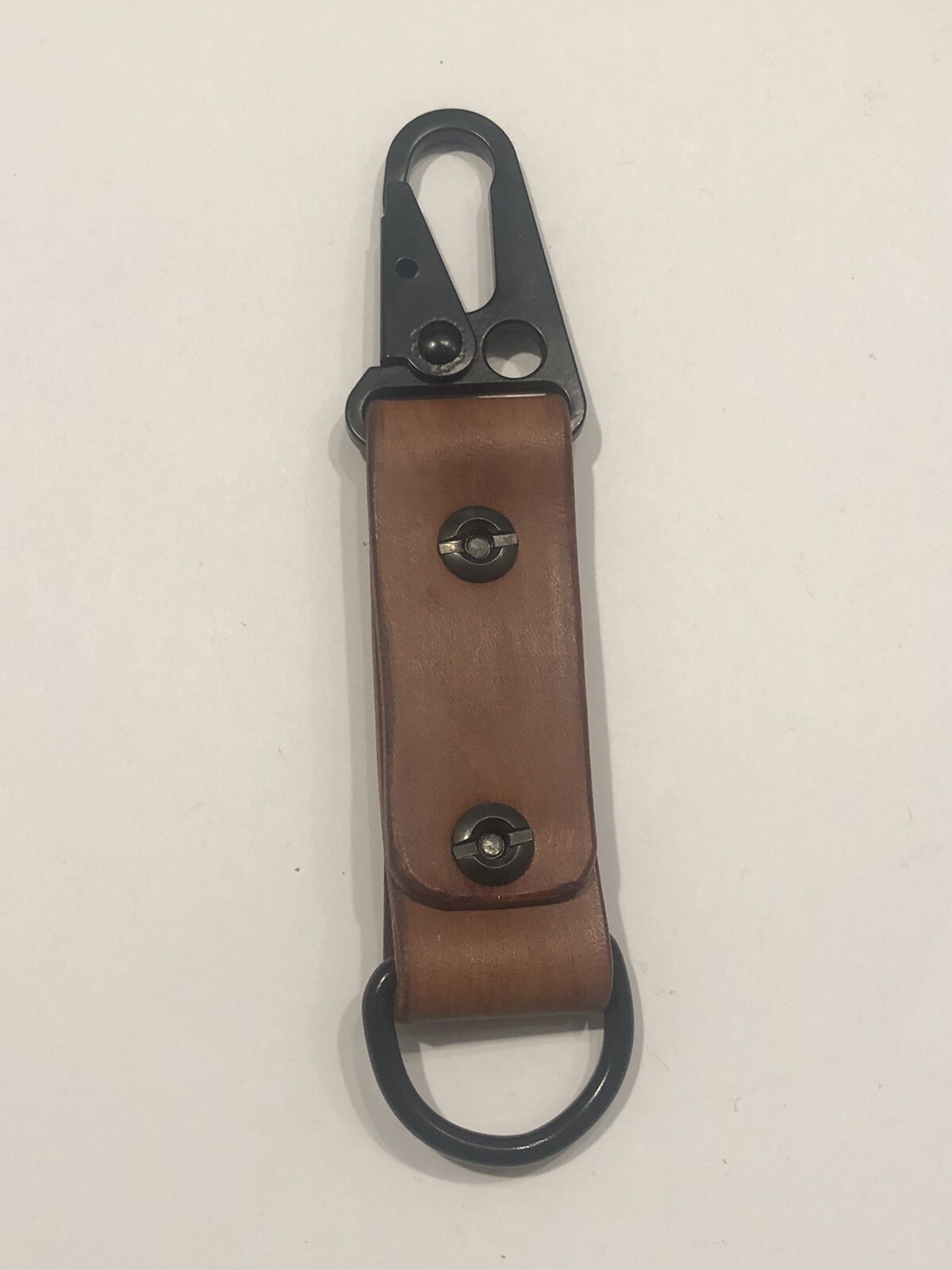 HK Clip Leather Keychain With Hemp/cannabis Leaf Stamp