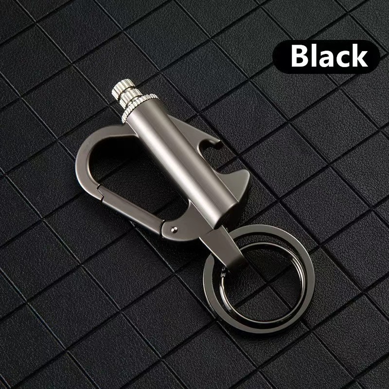 (Fuel Not included) 3-ln-1 Lighter Keychain Bottle Opener, Outdoor Fire Starter