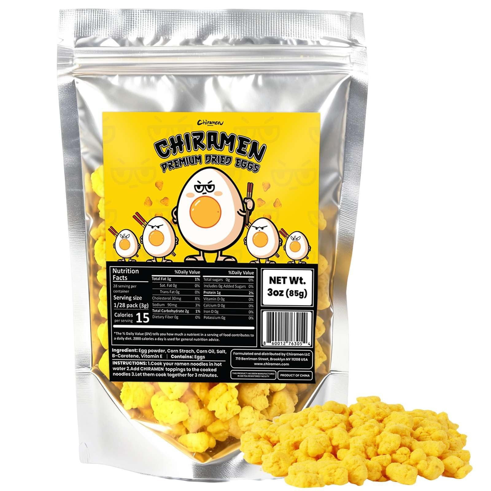 Chiramen Dried Eggs Ramen Toppings 3 Ounce