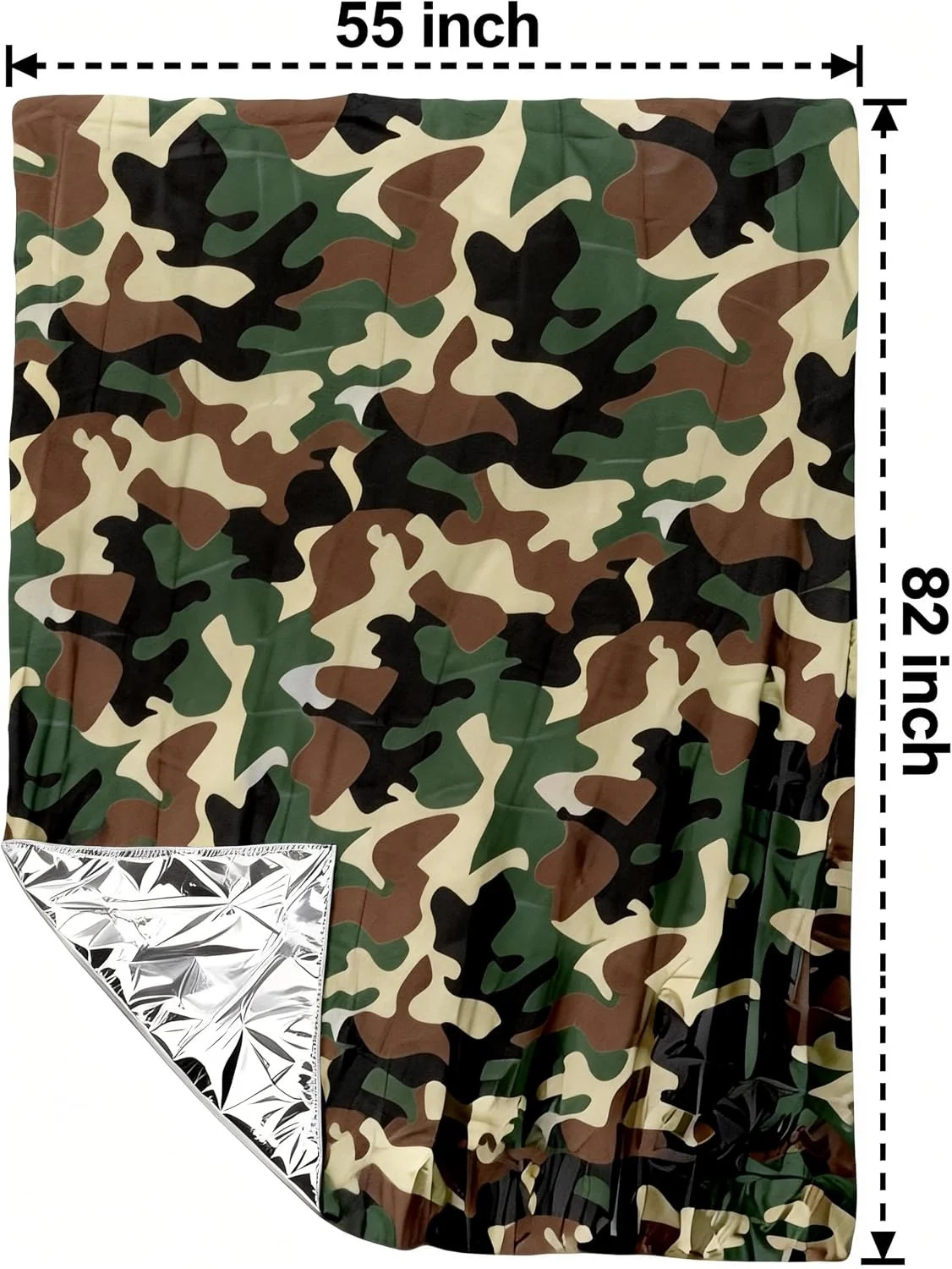 4-Pack Emergency Survival Kit,Camo Emergency Blankets(2) + Orange Emergency Ponc