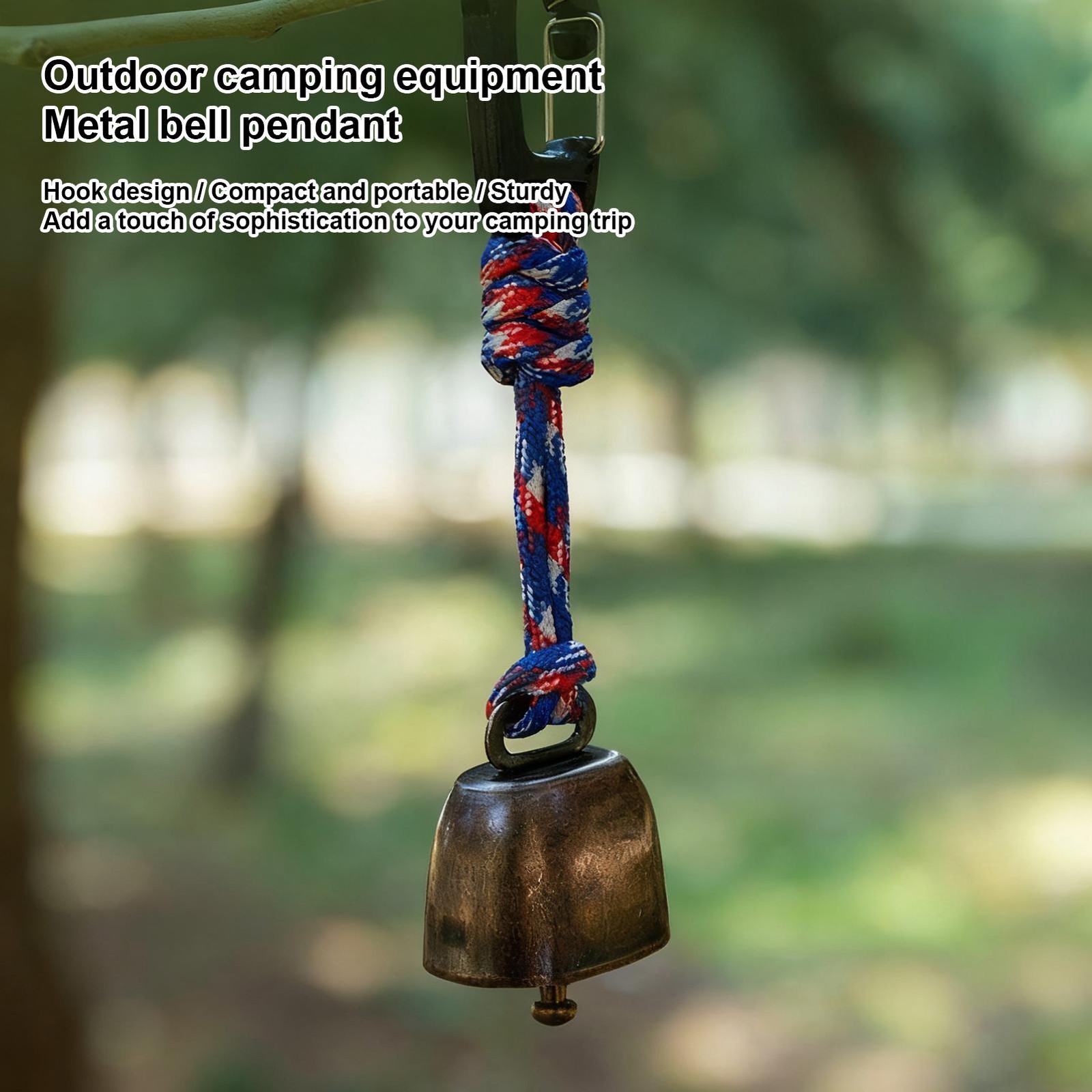 Bear Bells For Hiking Safety Ring Keychain Iron Camping Bell For Backpacking