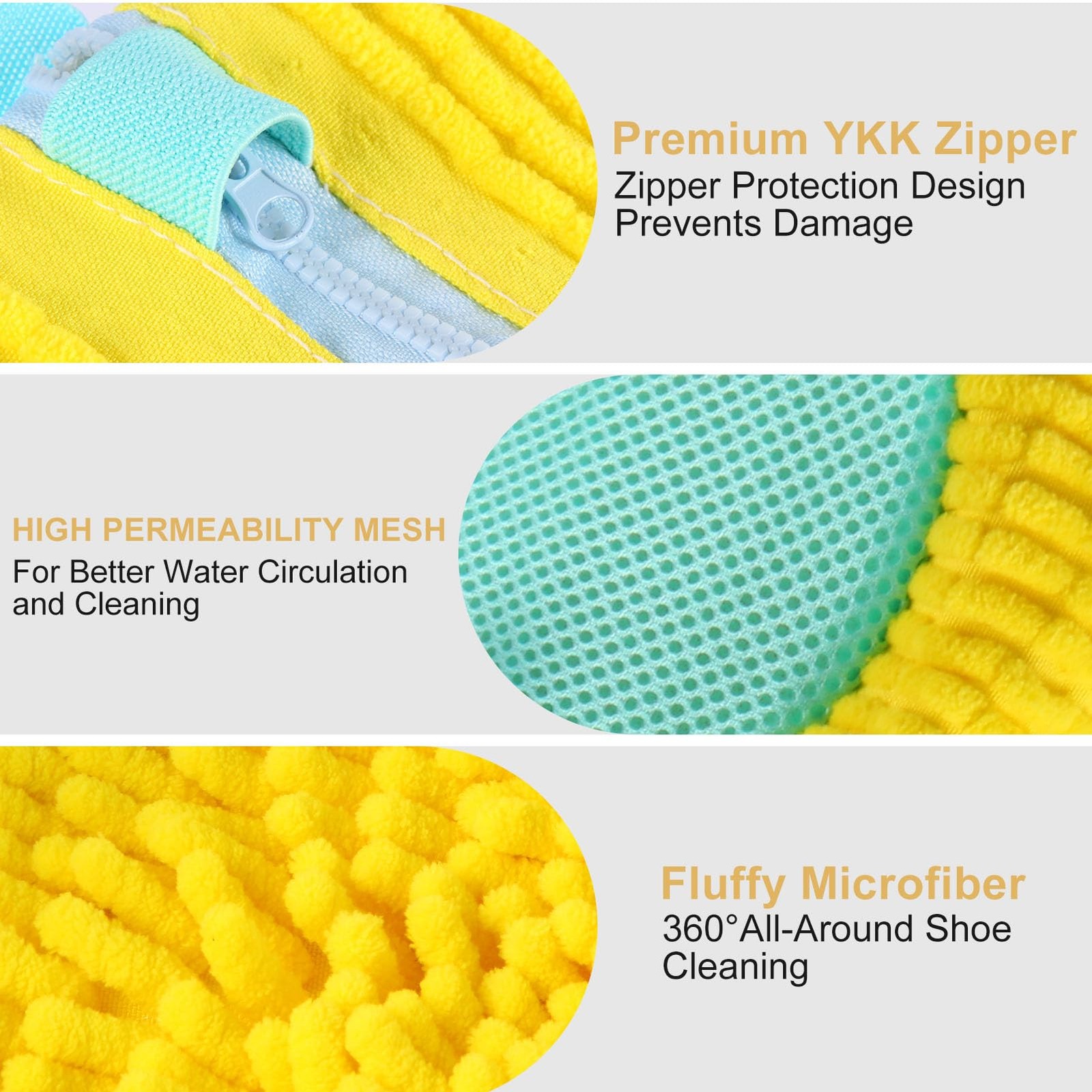 Xan Concept 2Pcs Shoe Washing Machine Bag,Cleaning Bag for XX-Large, Yellow