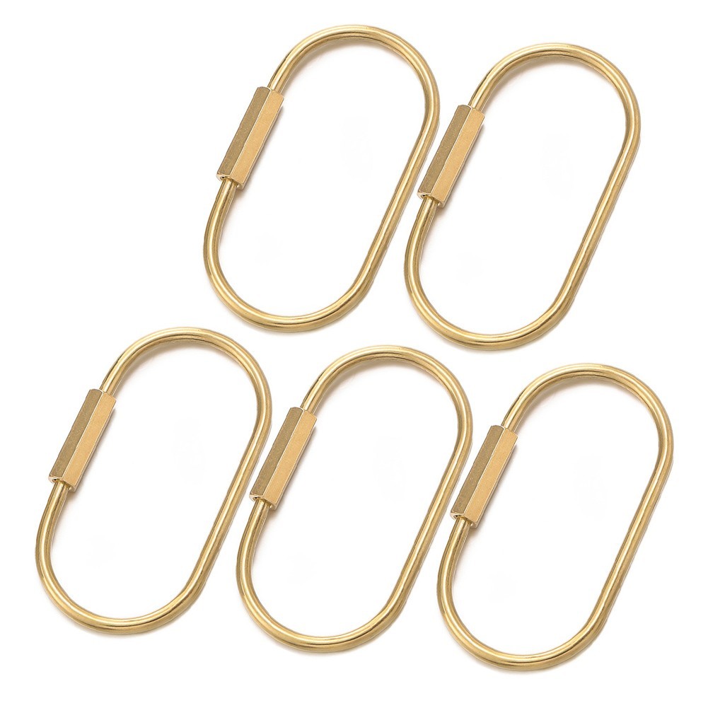 5pcs Brass Keychain Holder Clips for Car Keys and Handbags Outdoor Tool