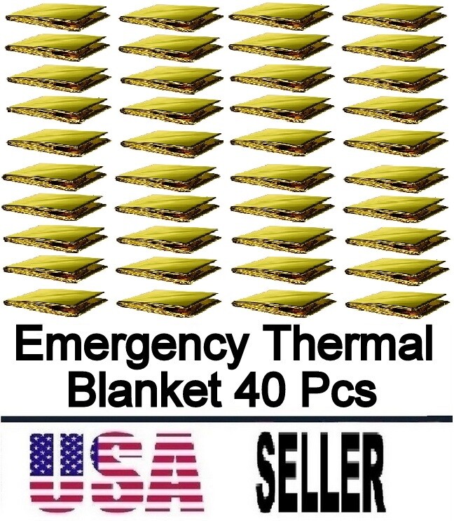 1-100Pcs Medical Emergency Thermal Blanket Mylar Trauma Military Survival Gold