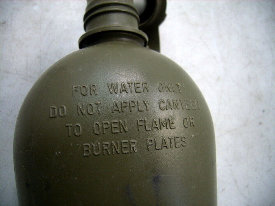 GENUINE USGI MILITARY SURPLUS 1 QUART WATER CANTEEN AND COVER ARMY OD GREEN GC