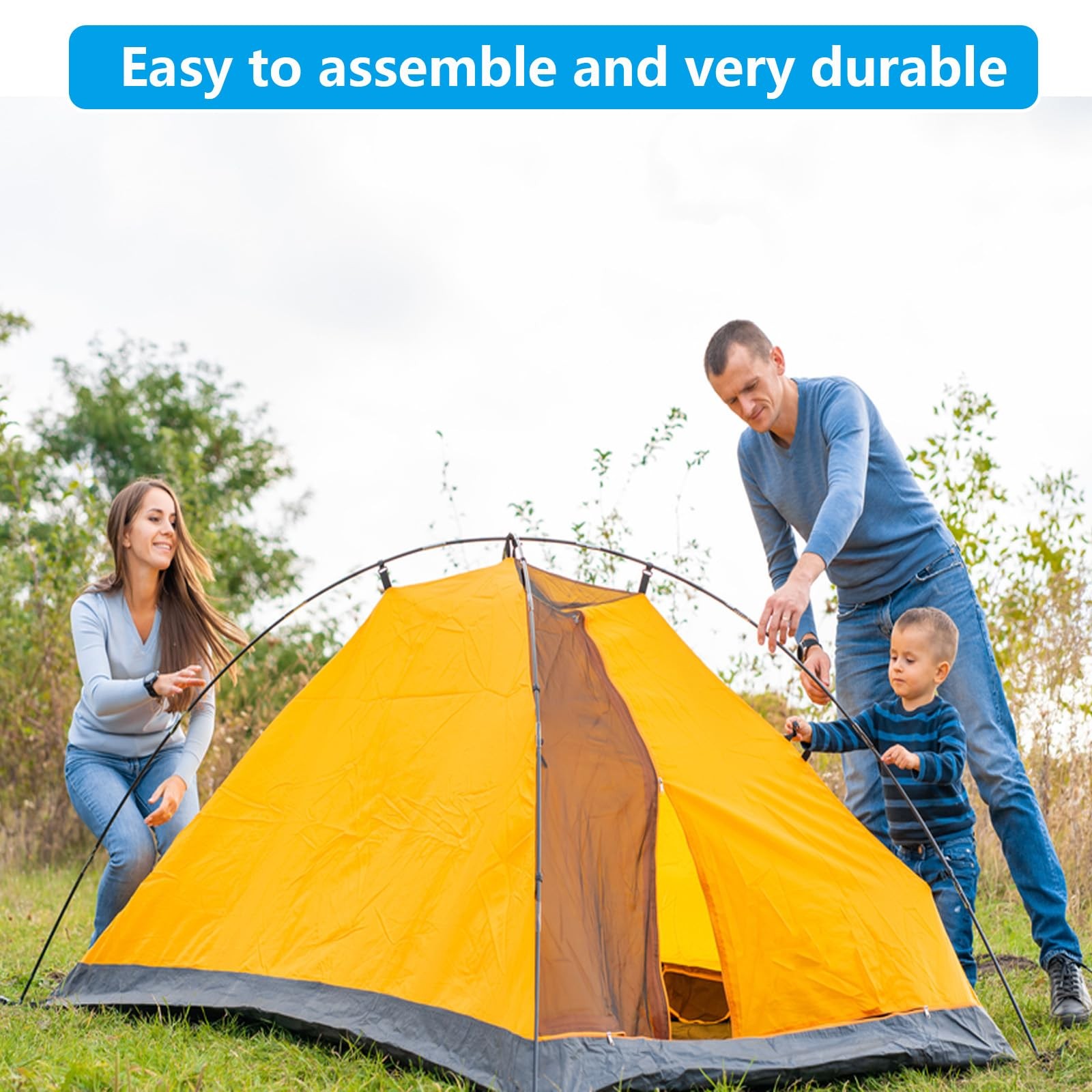 Aluminum Tent Poles Replacement,Fits Both Female and Male 20ft 0.4in, Black