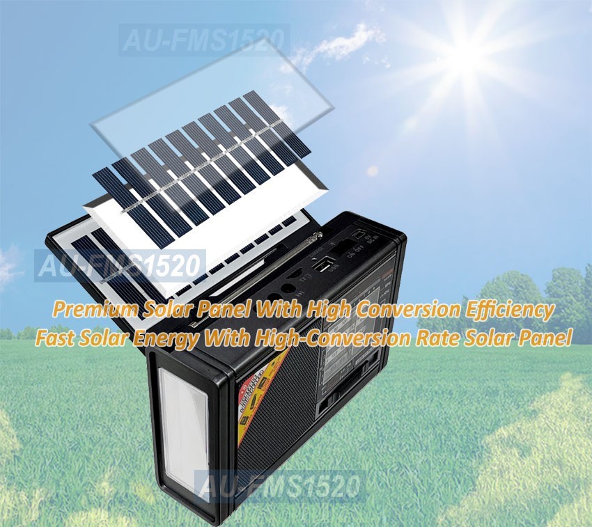 Premium AM/FM/SW Flashlight Radio Bluetooth Speaker MP3 Player Solar DC 5V Dcell
