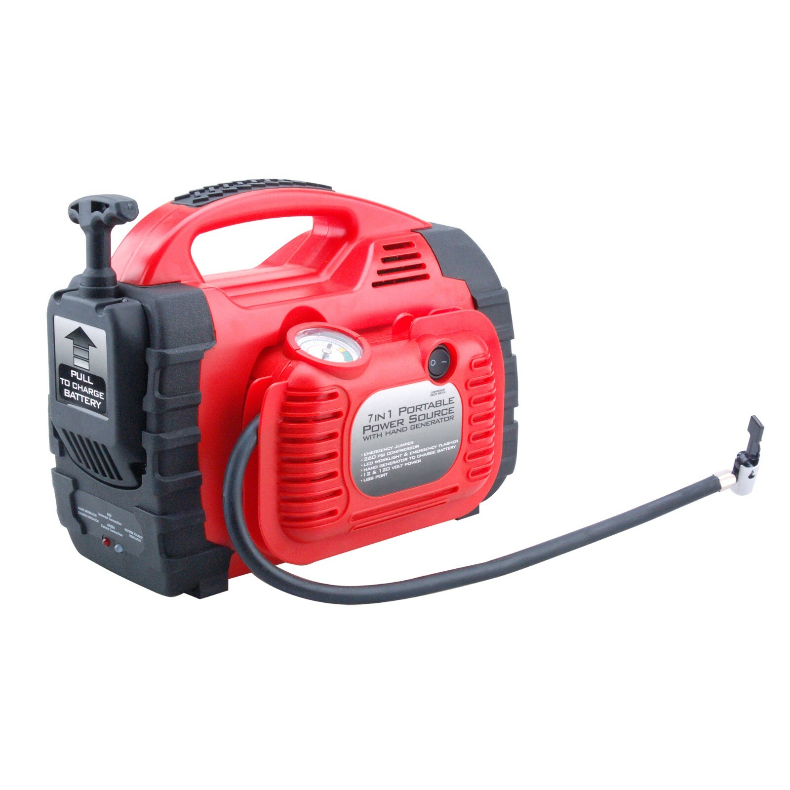 7 in 1 Portable Power Station, Jump Starter, Air Compressor, Generator & 12V/USB