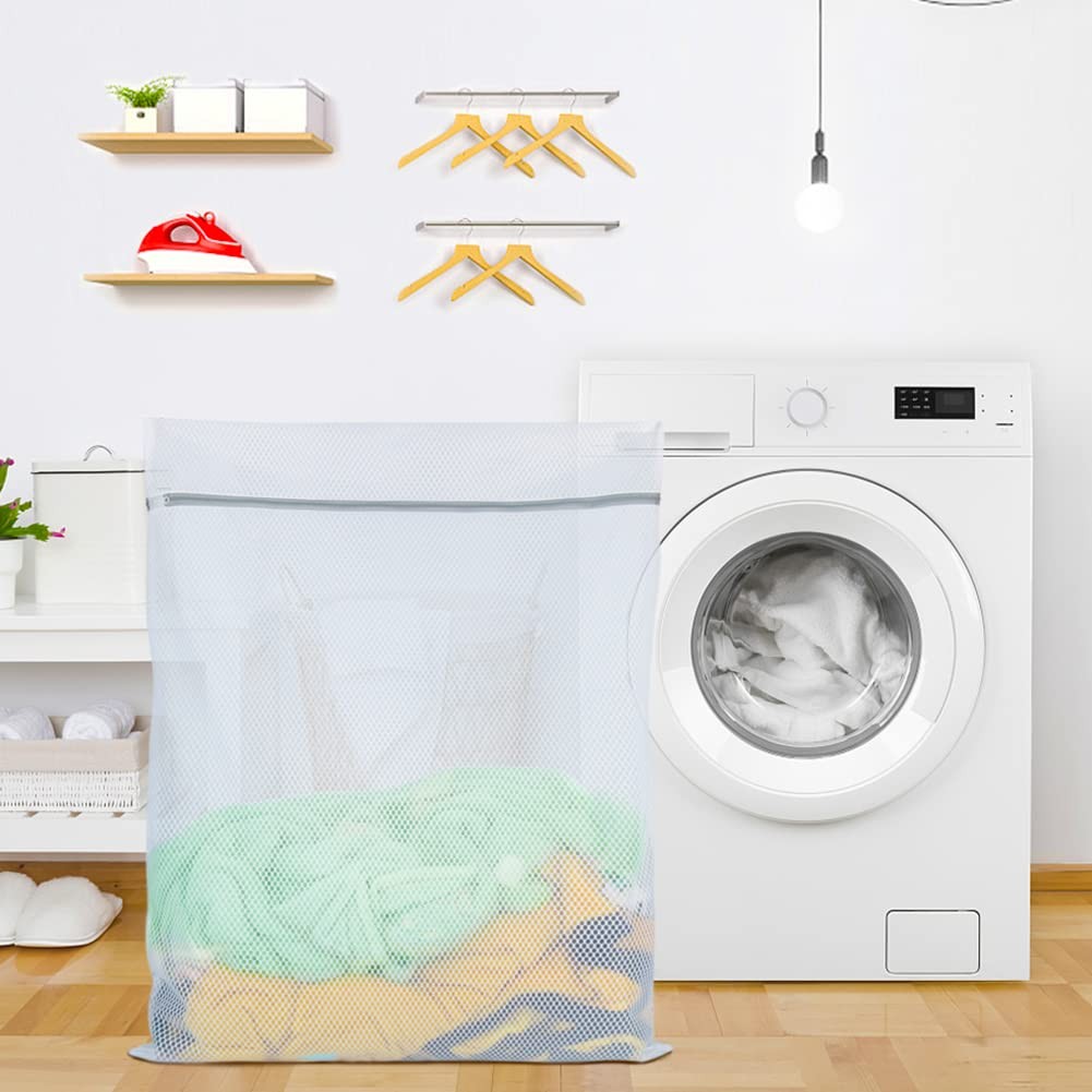 Vivifying Extra Large Mesh Laundry Bag, 2 Pack XXL 2XXL(27″ x 35″), White